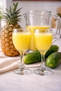 Jus détox ananas et concombre