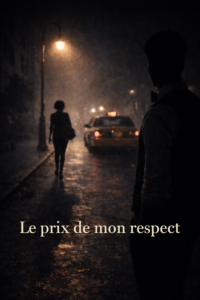 Premier baiser déception sentimentale Jeune femme refusant une proposition indécente devant un hôtel la nuit, baiser passionné et déception amoureuse.
