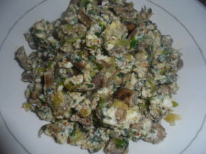 champignons sautés aux œufs
