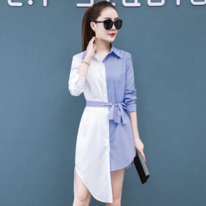 Chemise robe en mousseline de soie