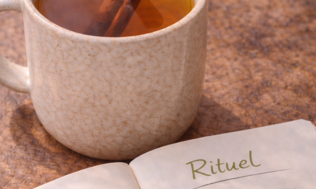 eau à la cannelle bienfaits Bâtons de cannelle à côté d'une tasse d'eau tiède fumante et d'un carnet de rituels.