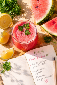 Jus détox pastèque, citron et persil