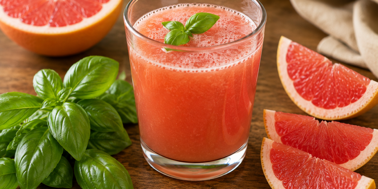 Recette Jus Pamplemousse Basilic Détox Sain