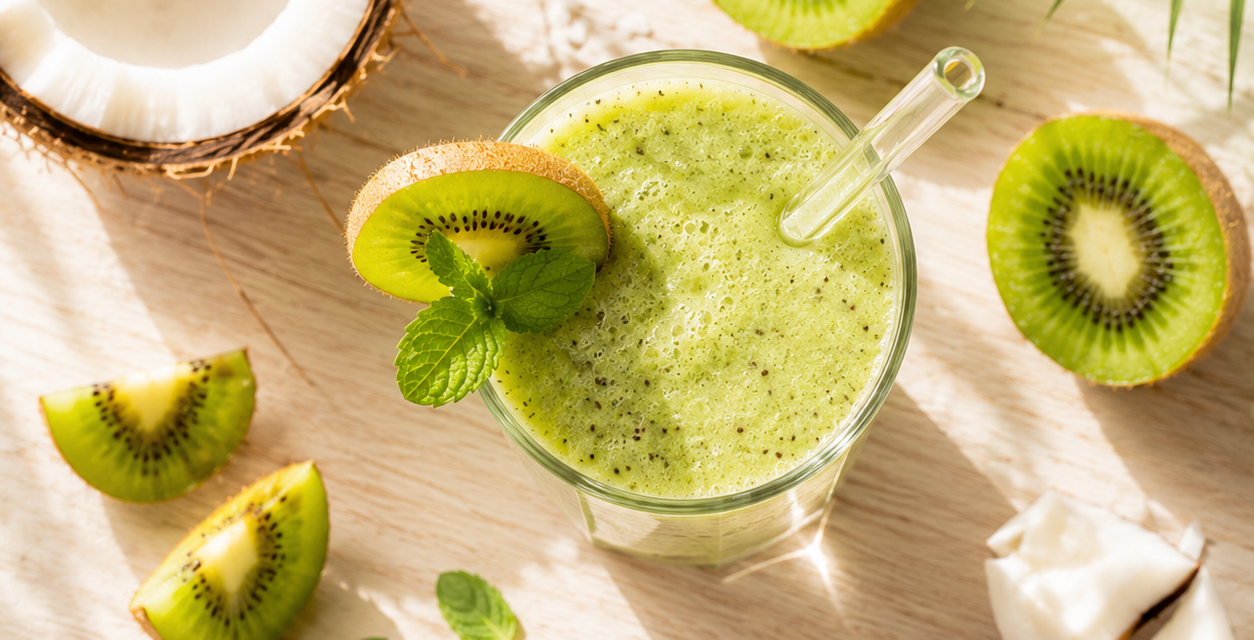 Smoothie Avocat, Kiwi & Eau de Coco : l&rsquo;élixir hydratation et éclat