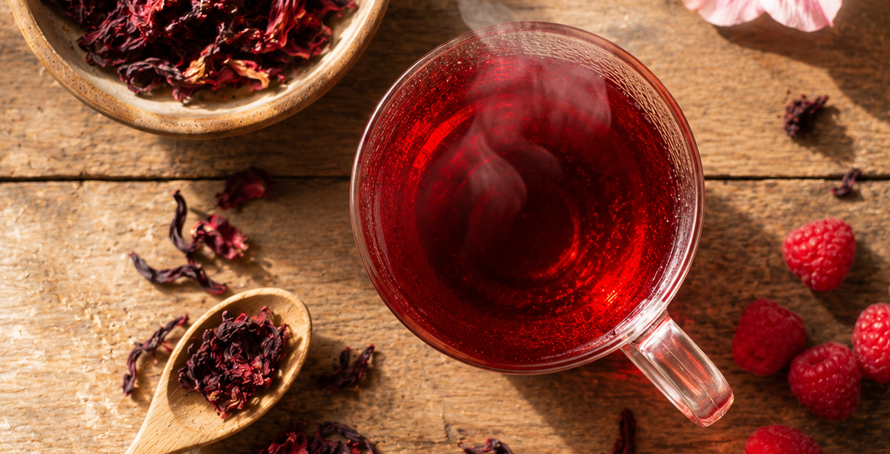Infusion d&rsquo;Hibiscus : le secret éclat à l&rsquo;orange et framboise