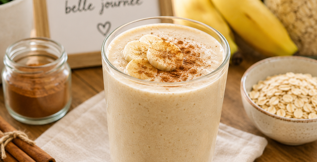 Smoothie Banane Avoine Énergie Sain